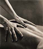 Hands on back